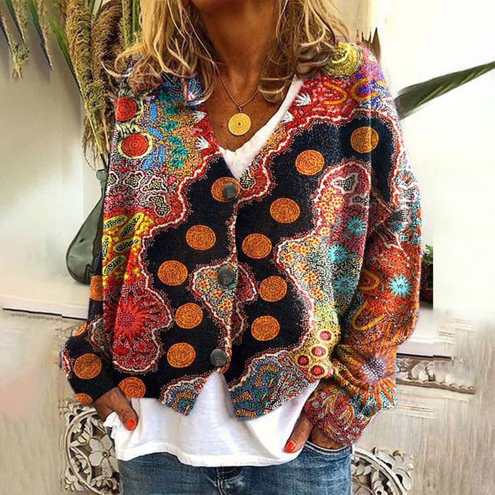 Saskia | Maglione bohémien colorato