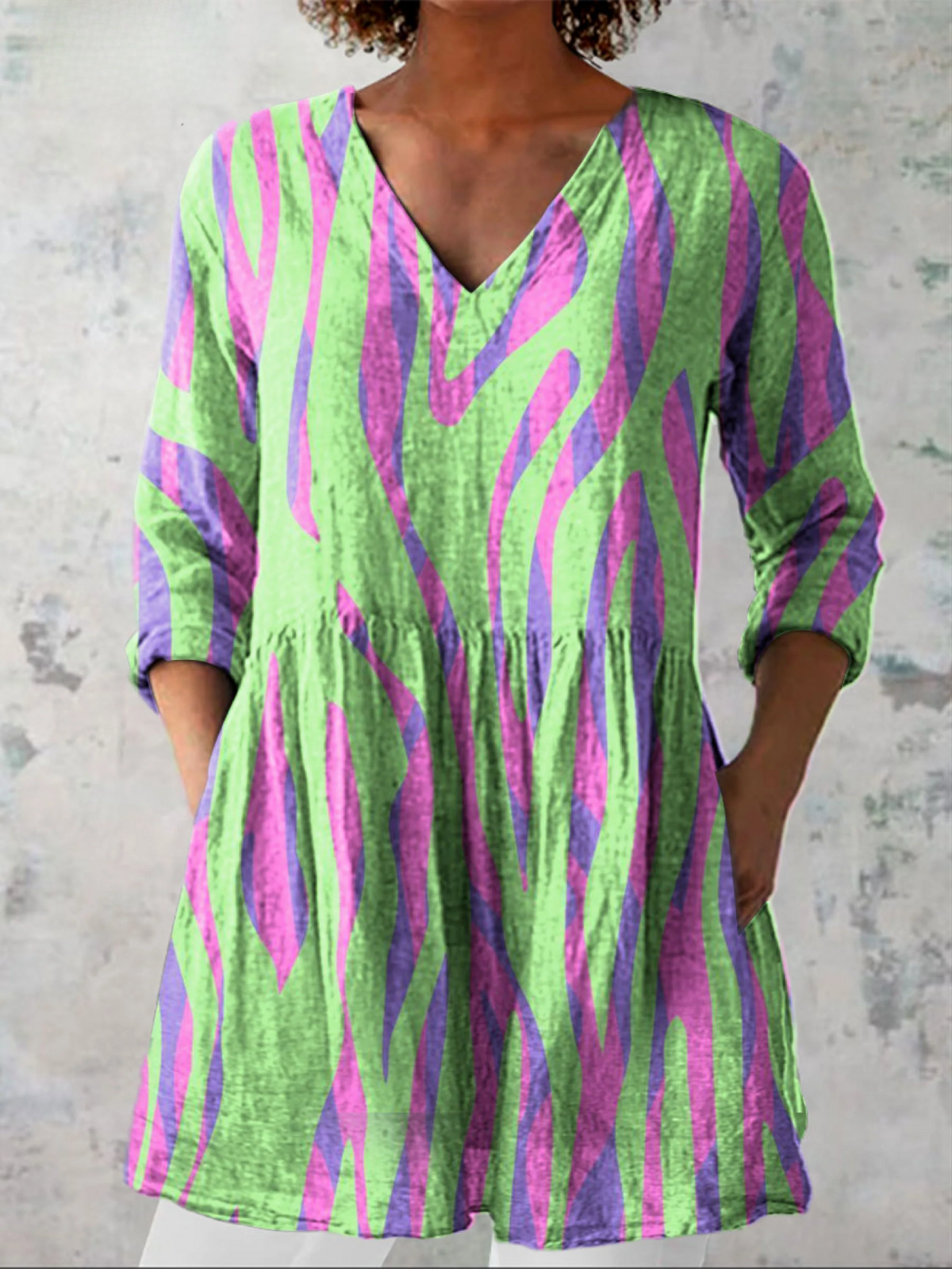Brigida | Blusa Lunga Fantasia Astratta