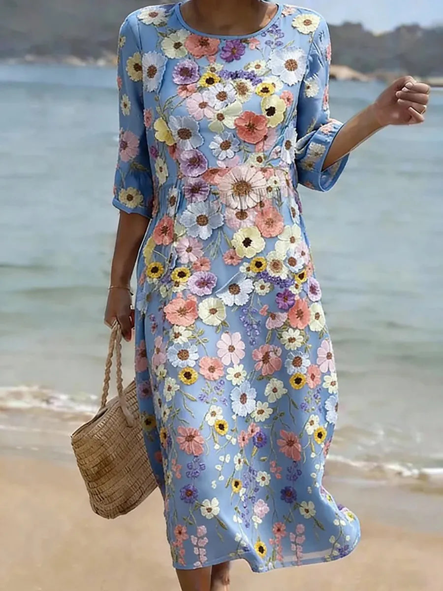 Patricia | Abito Lungo da Mare con Stampa Floreale