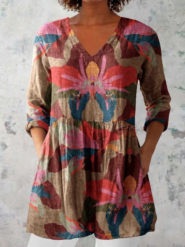Cassia | Blusa Lunga Fantasia Floreale