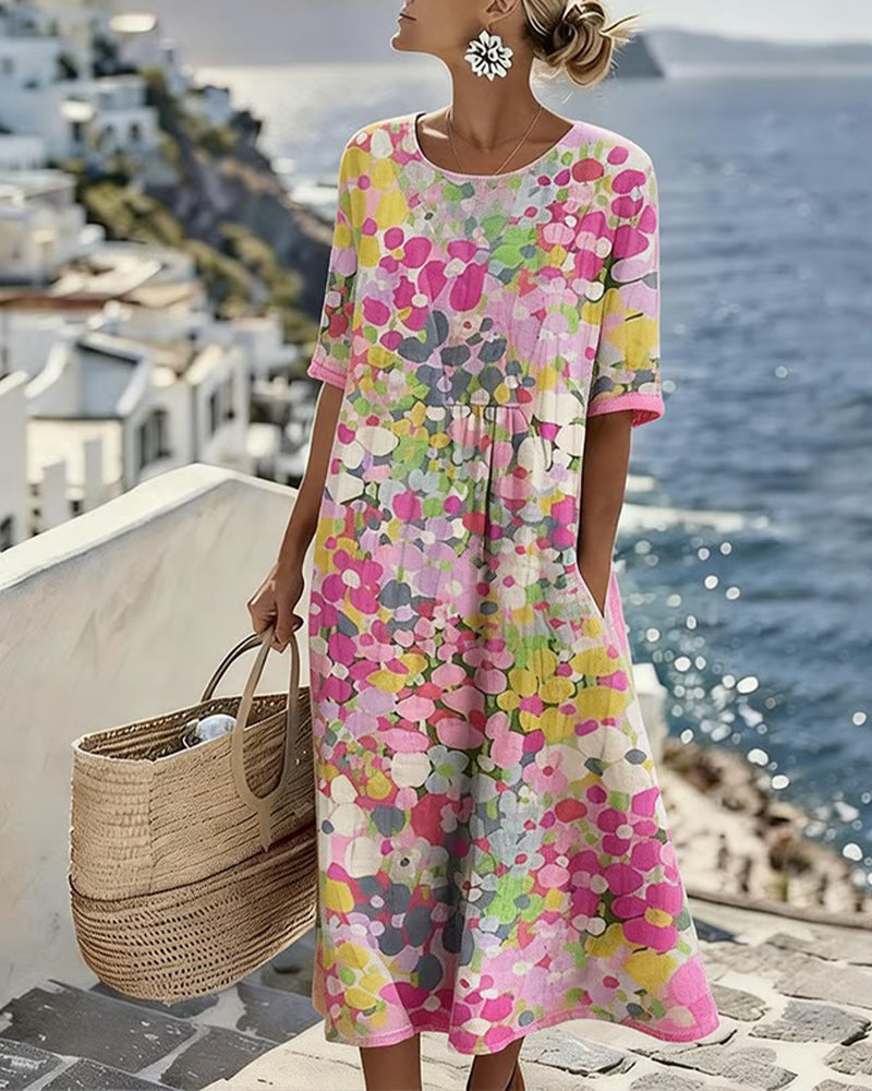 Elena | Abito Midi Floreale Elegante