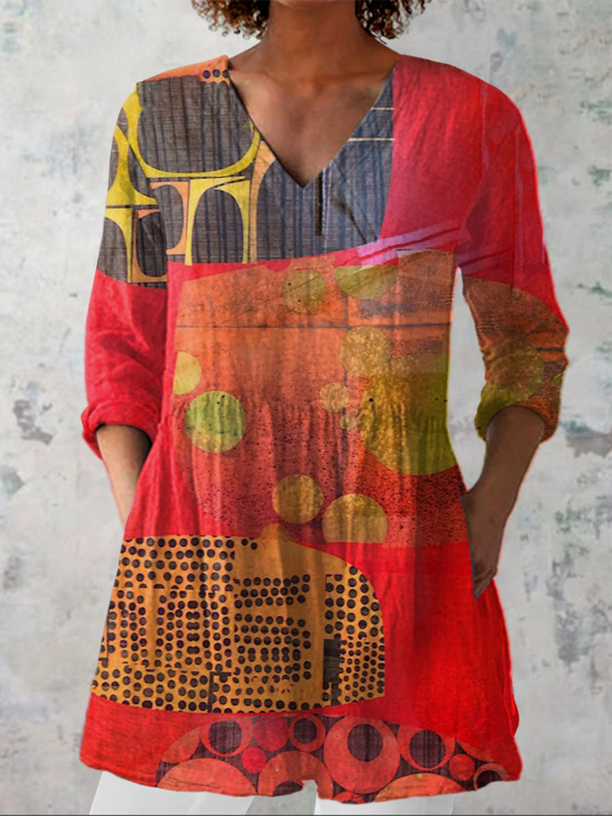 Vita | Blusa Lunga Fantasia Astratta
