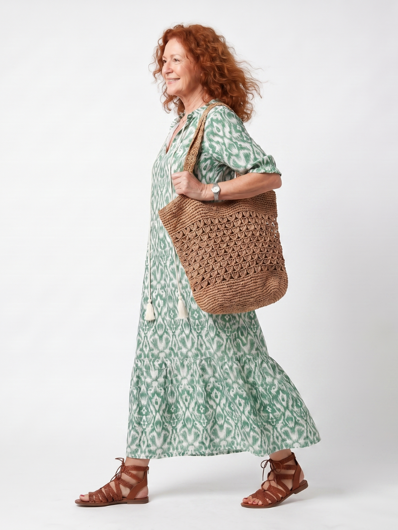 Emilia | Abito Midi Fantasia Geometrica