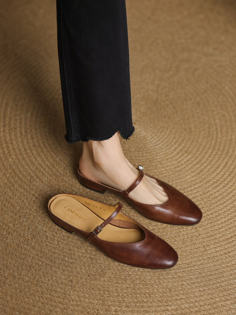 Bianca | Mules Mary Jane a Punta Mandorla