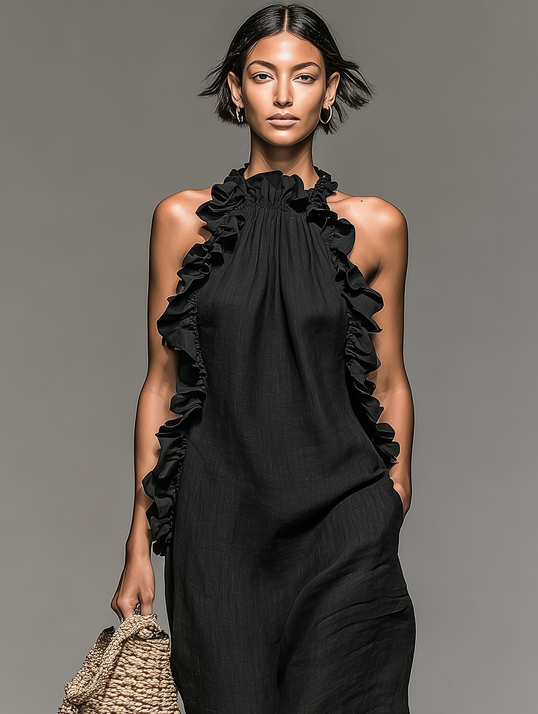 Gina | Abito Maxi con Volant Eleganti