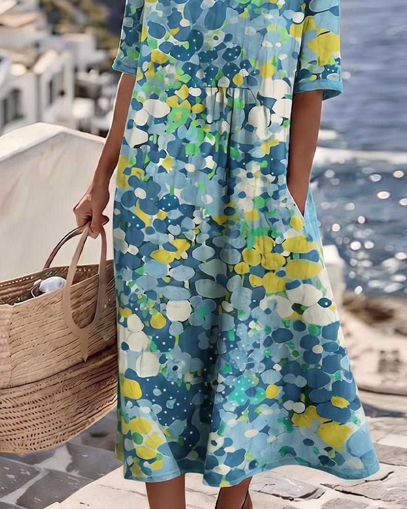 Elena | Abito Midi Floreale Elegante