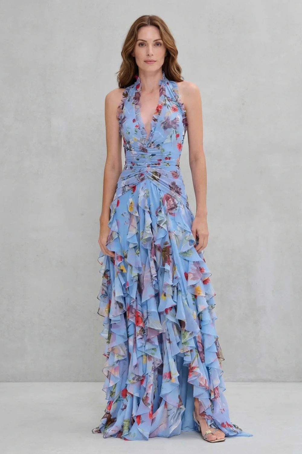 Mirella | Abito Lungo Floreale Halter