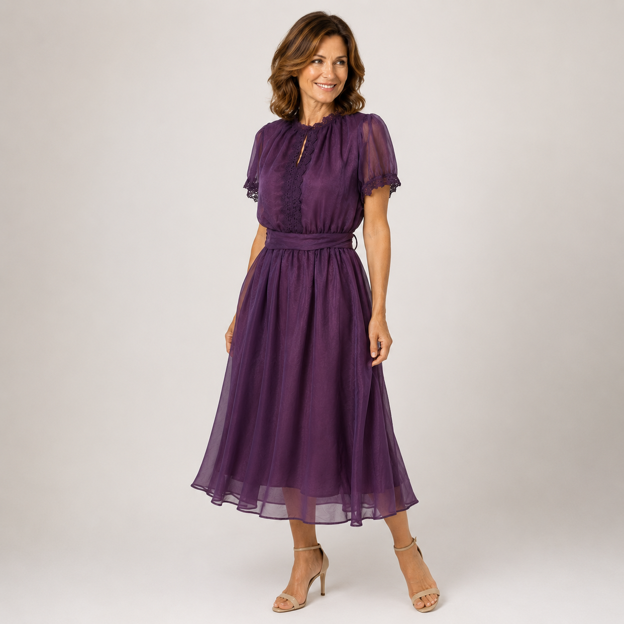 Giacomina | Abito Midi Elegante con Vita Definita