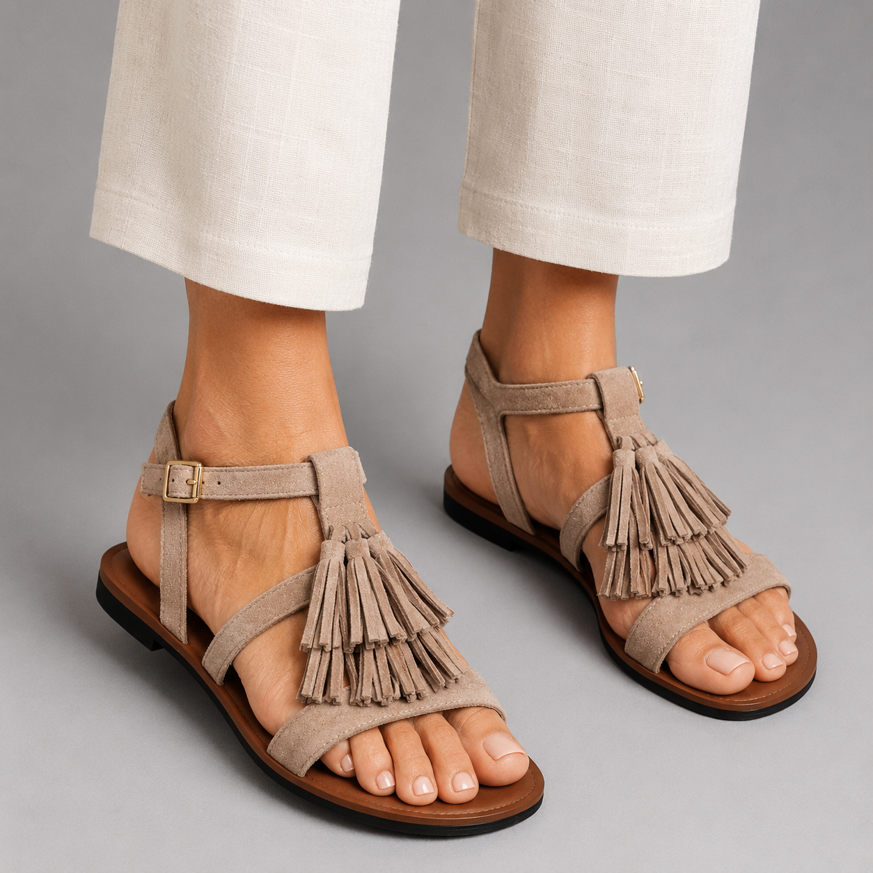 Pamela | Sandali con Frange Decorative