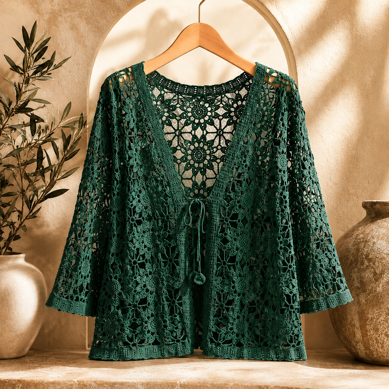 Carla | Cardigan Traforato in Pizzo Crochet