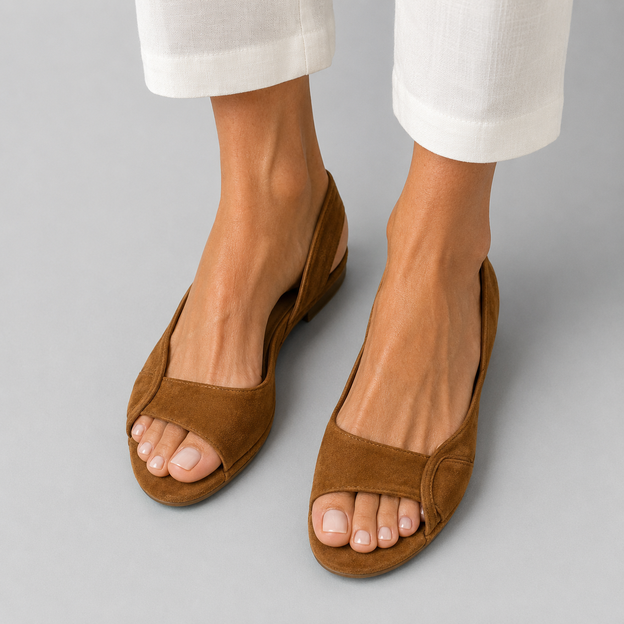 Lian | Sandali Slingback in Effetto Camoscio