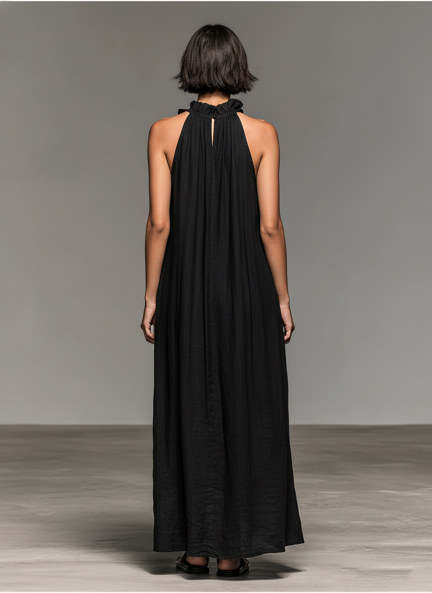 Gina | Abito Maxi con Volant Eleganti