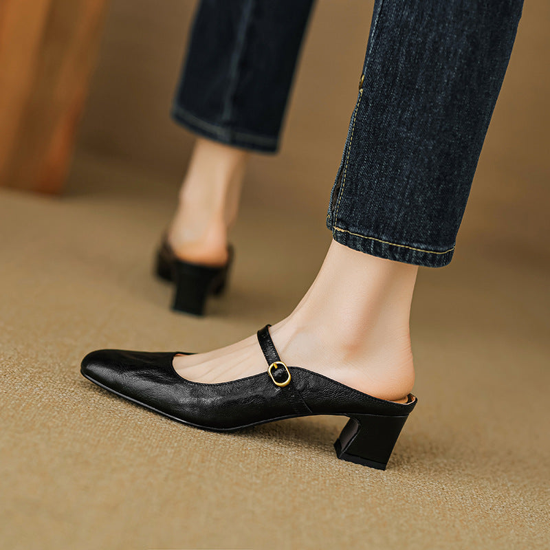 Manuela | Mules Mary Jane con Tacco