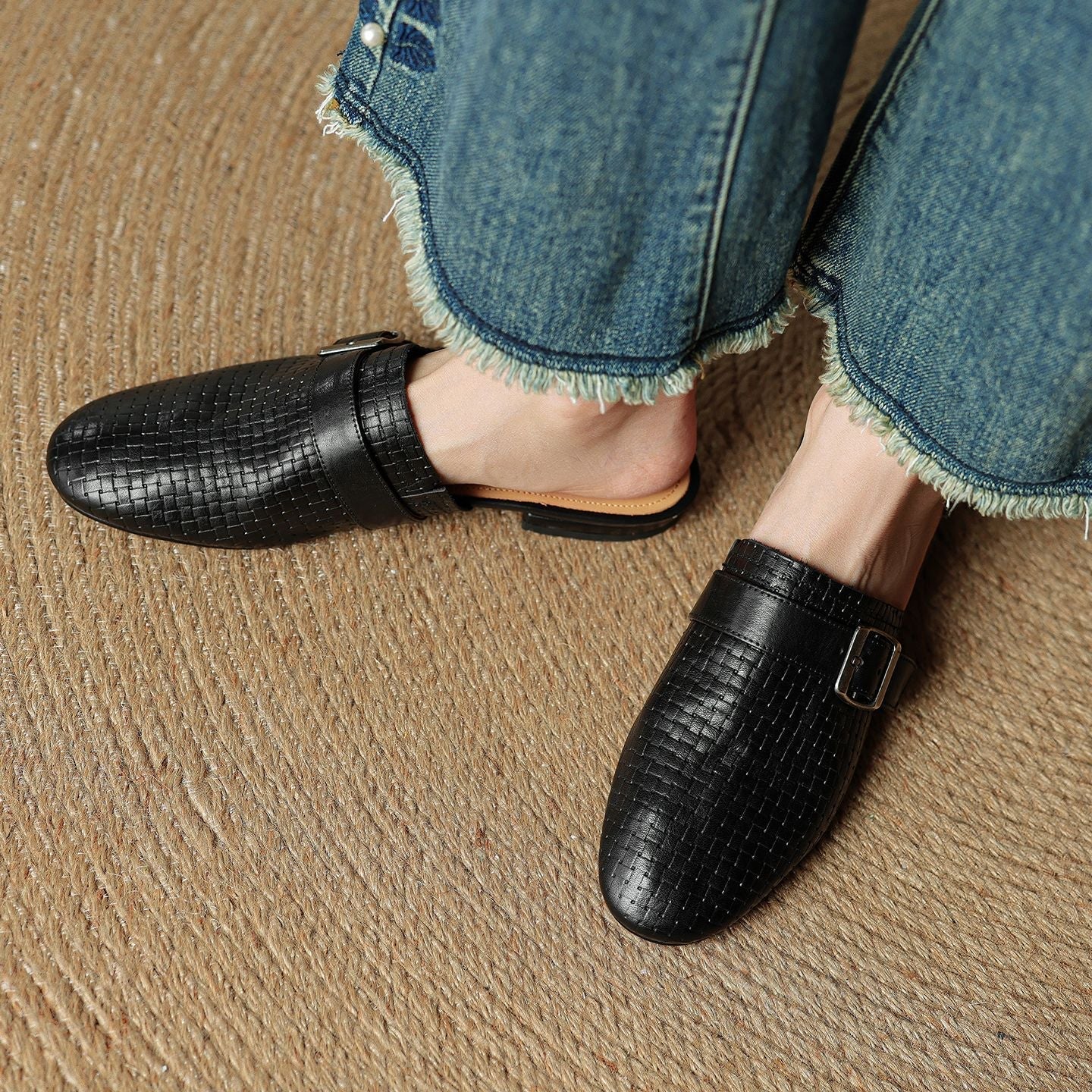 Angela | Mules Intrecciate con Fibbia