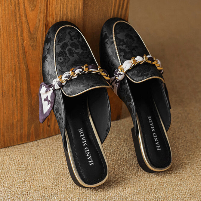 Marisa | Mules Mocassino con Catena Decorativa