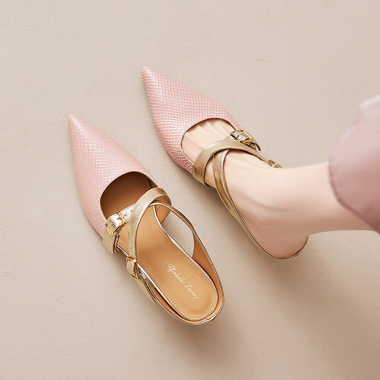 Ludovica | Mules a Punta con Cinturini Incrociati