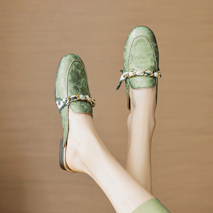 Marisa | Mules Mocassino con Catena Decorativa