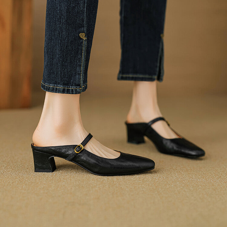Manuela | Mules Mary Jane con Tacco