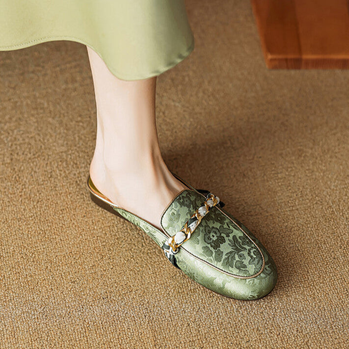 Marisa | Mules Mocassino con Catena Decorativa