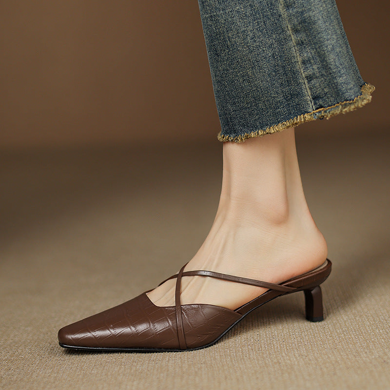Cris | Mules a Punta con Cinturini Incrociati