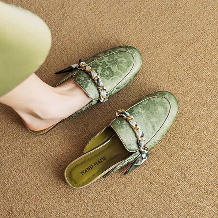 Marisa | Mules Mocassino con Catena Decorativa