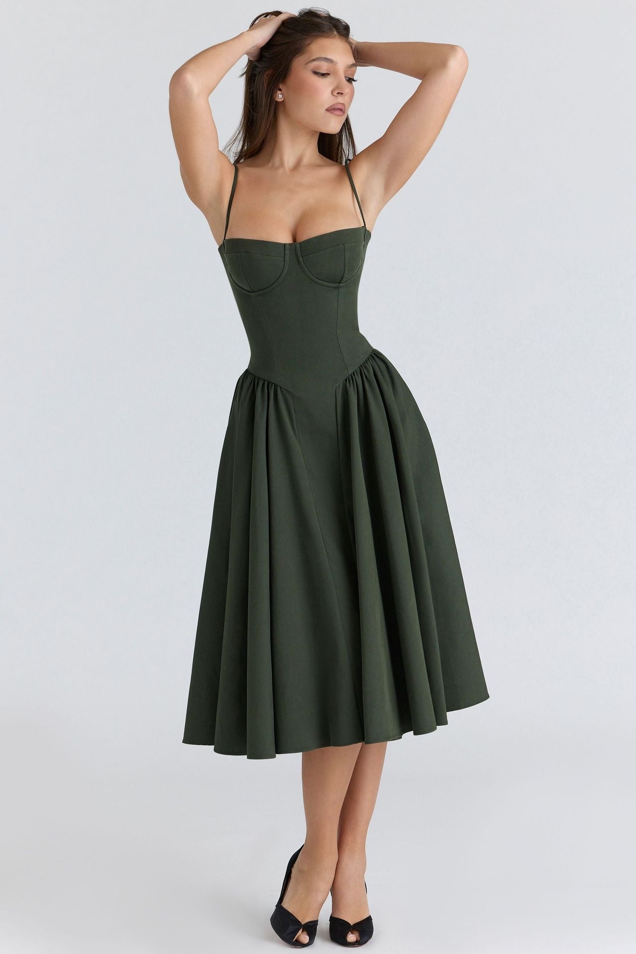 Loredina | Abito Midi con Corpetto Strutturato