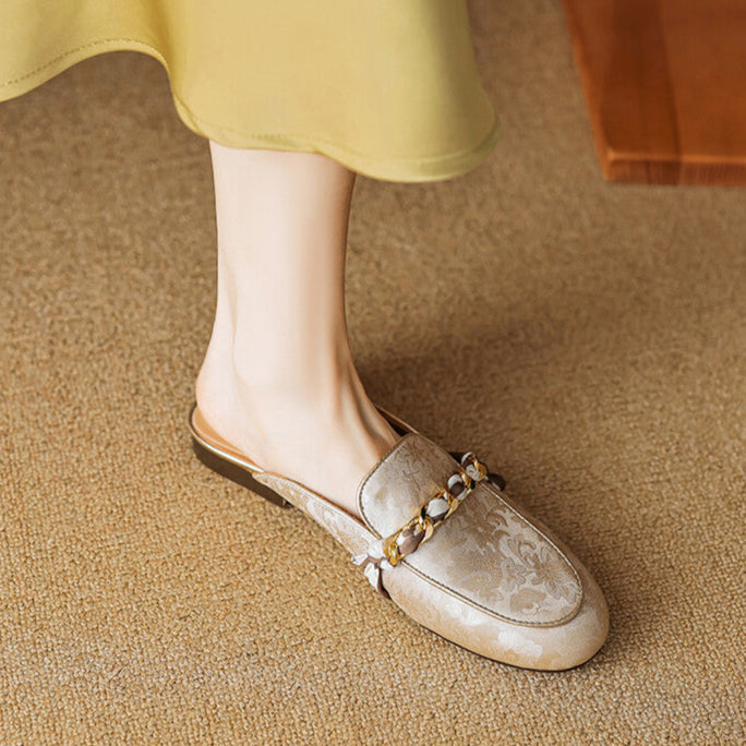 Marisa | Mules Mocassino con Catena Decorativa