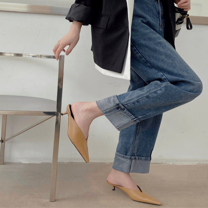 Caterina | Mules a Punta con Scollo a V