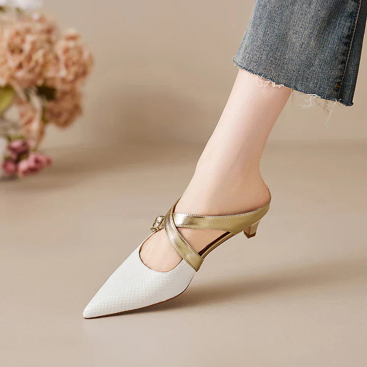 Ludovica | Mules a Punta con Cinturini Incrociati