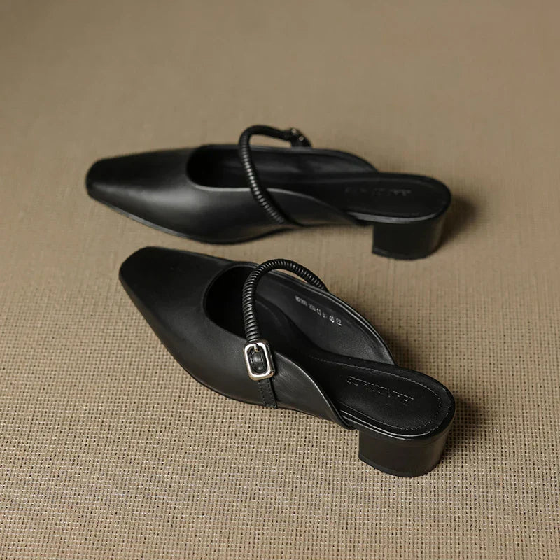 Lisa | Mules Mary Jane a Punta Quadrata