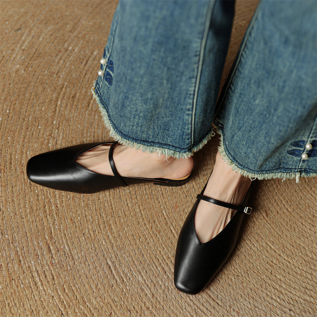 Carol | Mules Mary Jane a Punta Quadrata