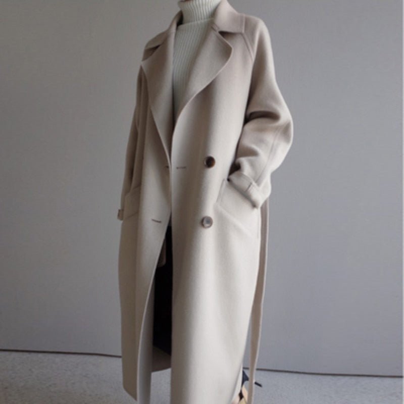 Celeste – Cappotto Lungo in Lana dal Taglio Raffinato
