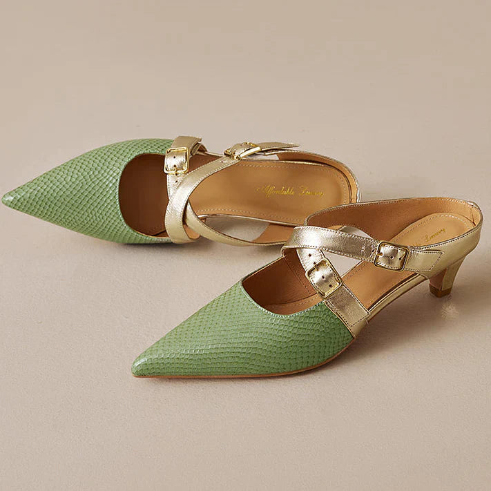 Ludovica | Mules a Punta con Cinturini Incrociati