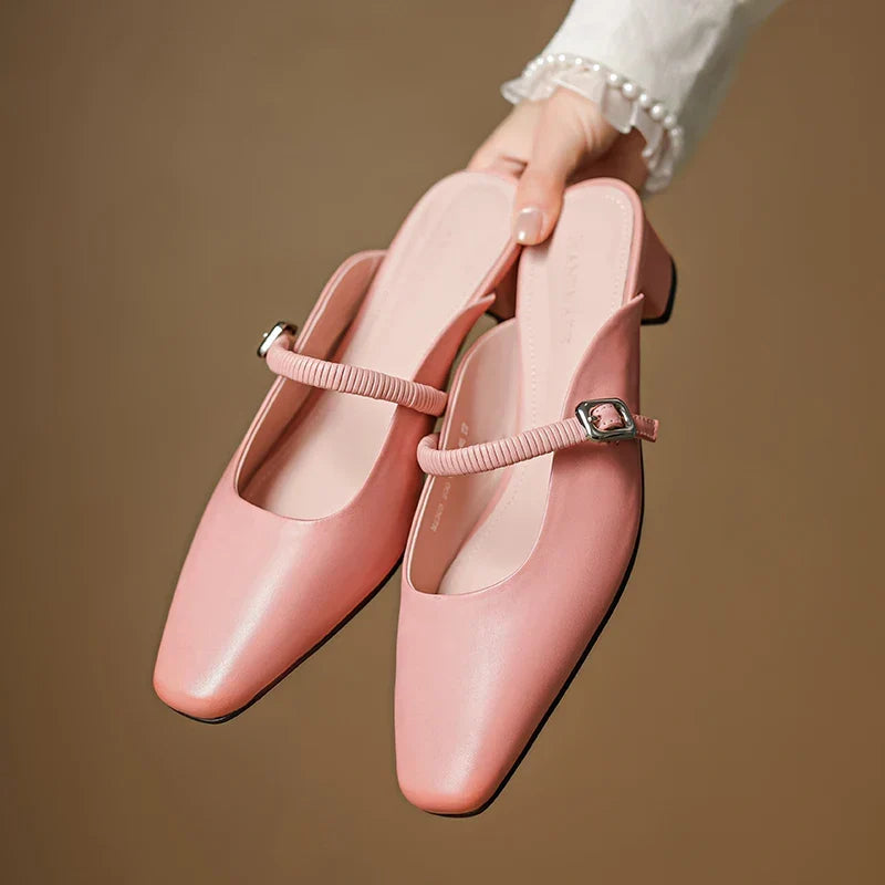 Lisa | Mules Mary Jane a Punta Quadrata