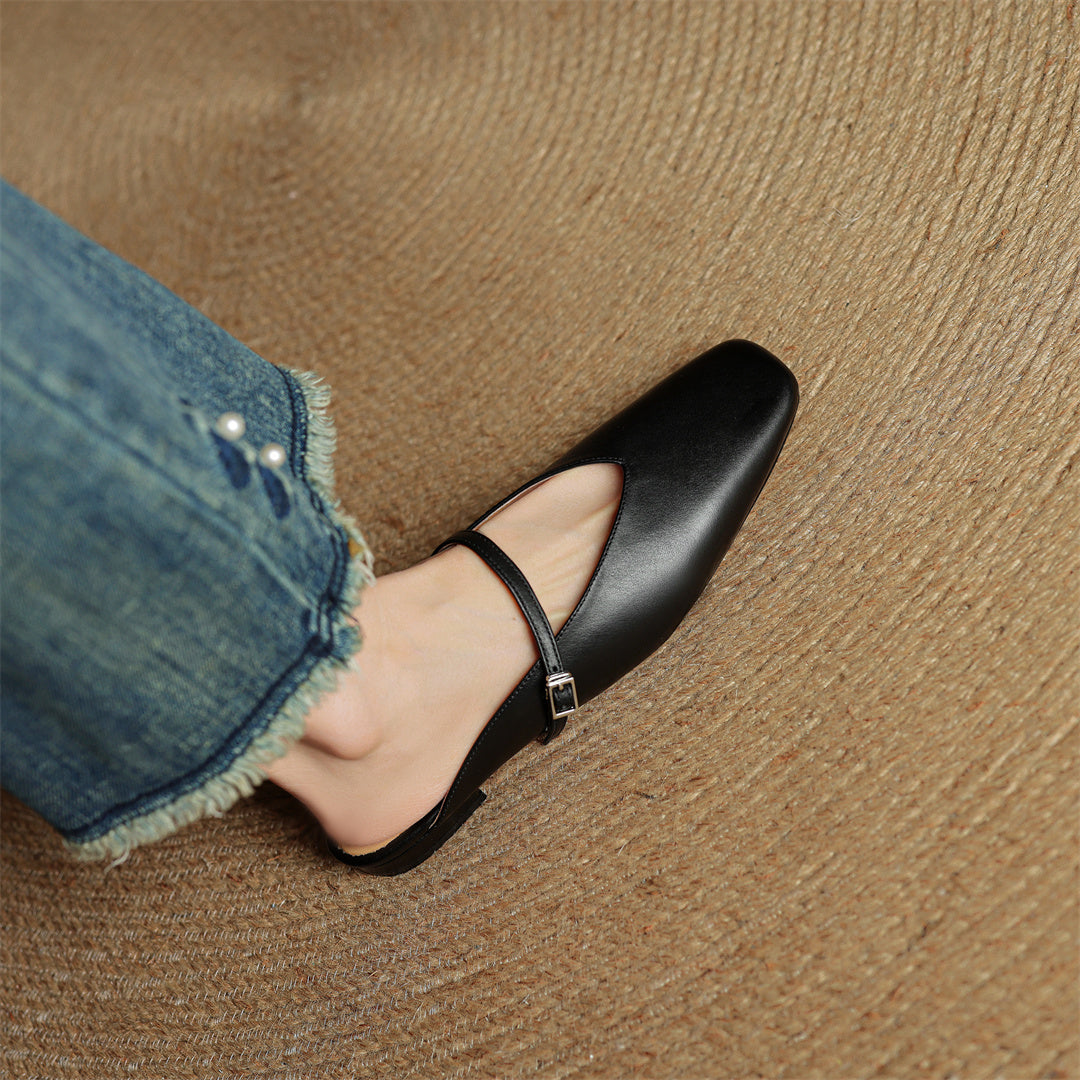 Carol | Mules Mary Jane a Punta Quadrata