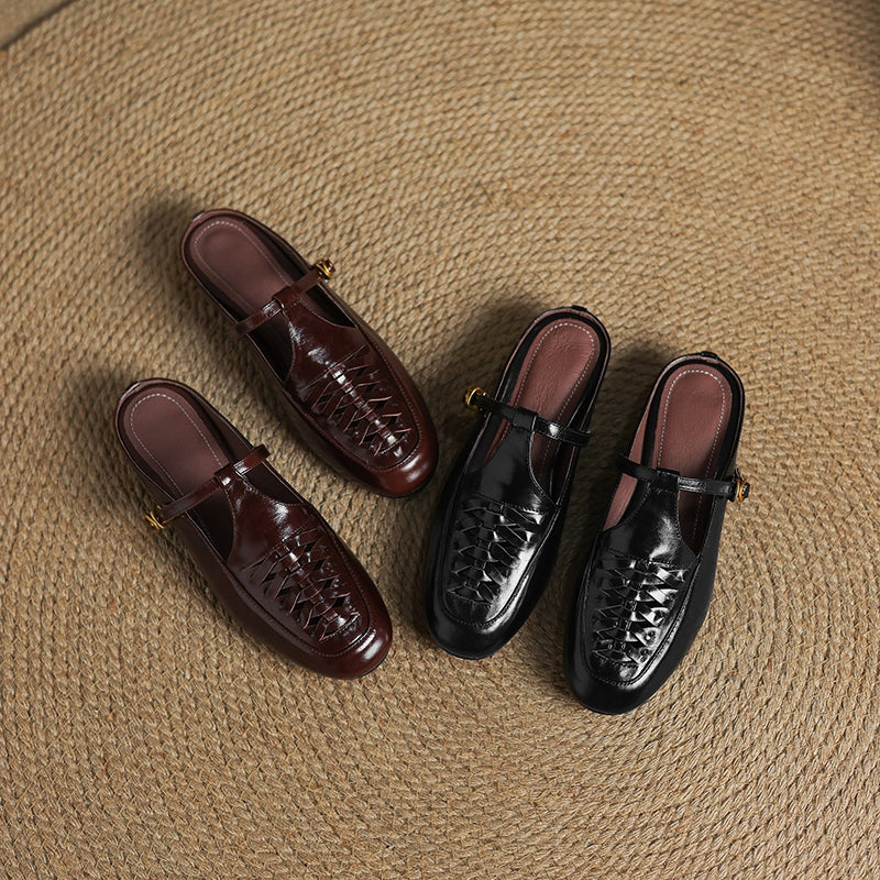 Riza | Mules Intrecciate con Cinturino