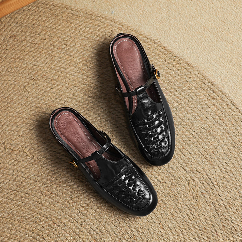 Riza | Mules Intrecciate con Cinturino