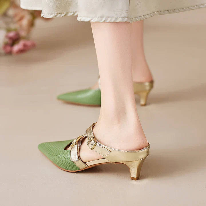 Ludovica | Mules a Punta con Cinturini Incrociati