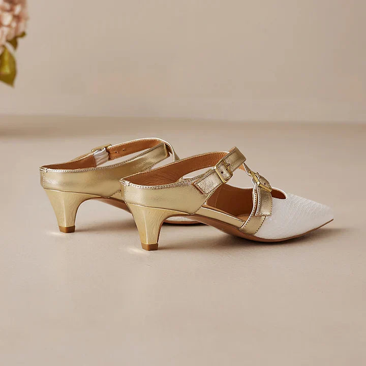 Ludovica | Mules a Punta con Cinturini Incrociati