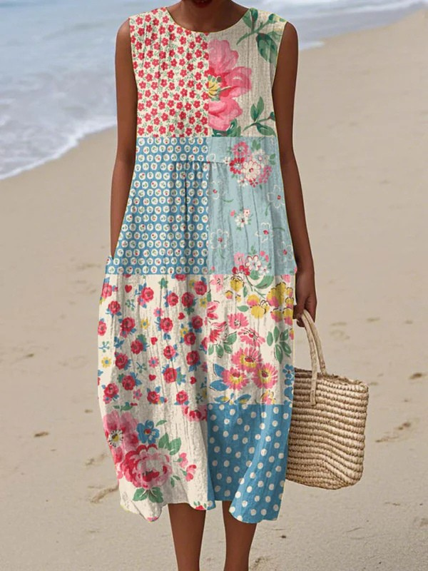 Anna | Abito midi patchwork