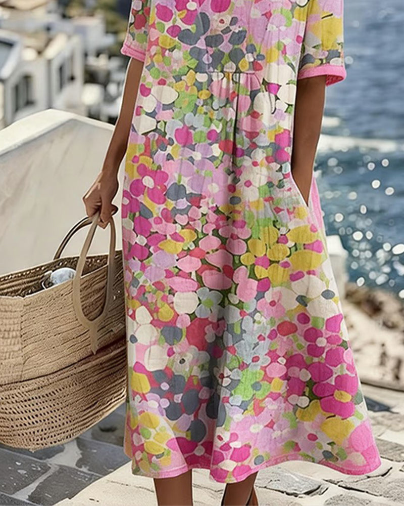 Elena | Abito Midi Floreale Elegante