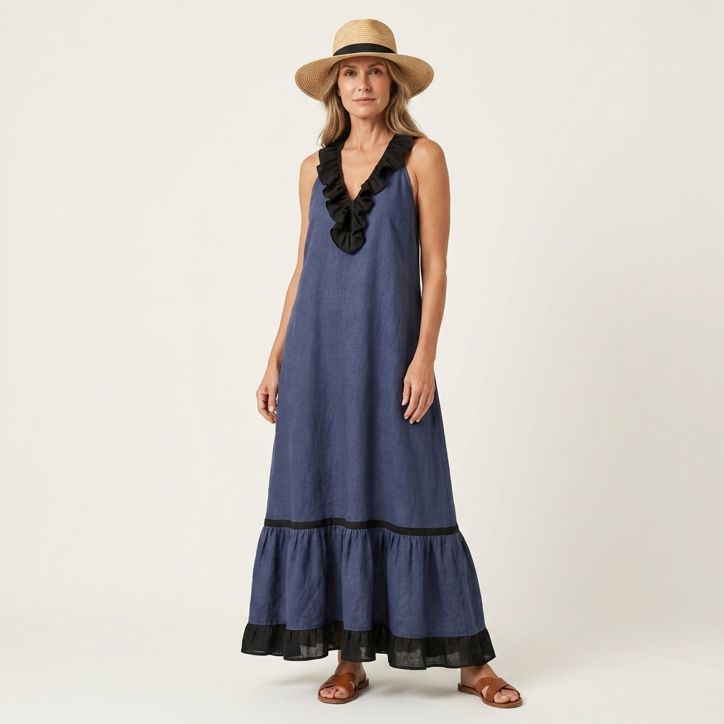Iolanda | Abito Maxi con Volant