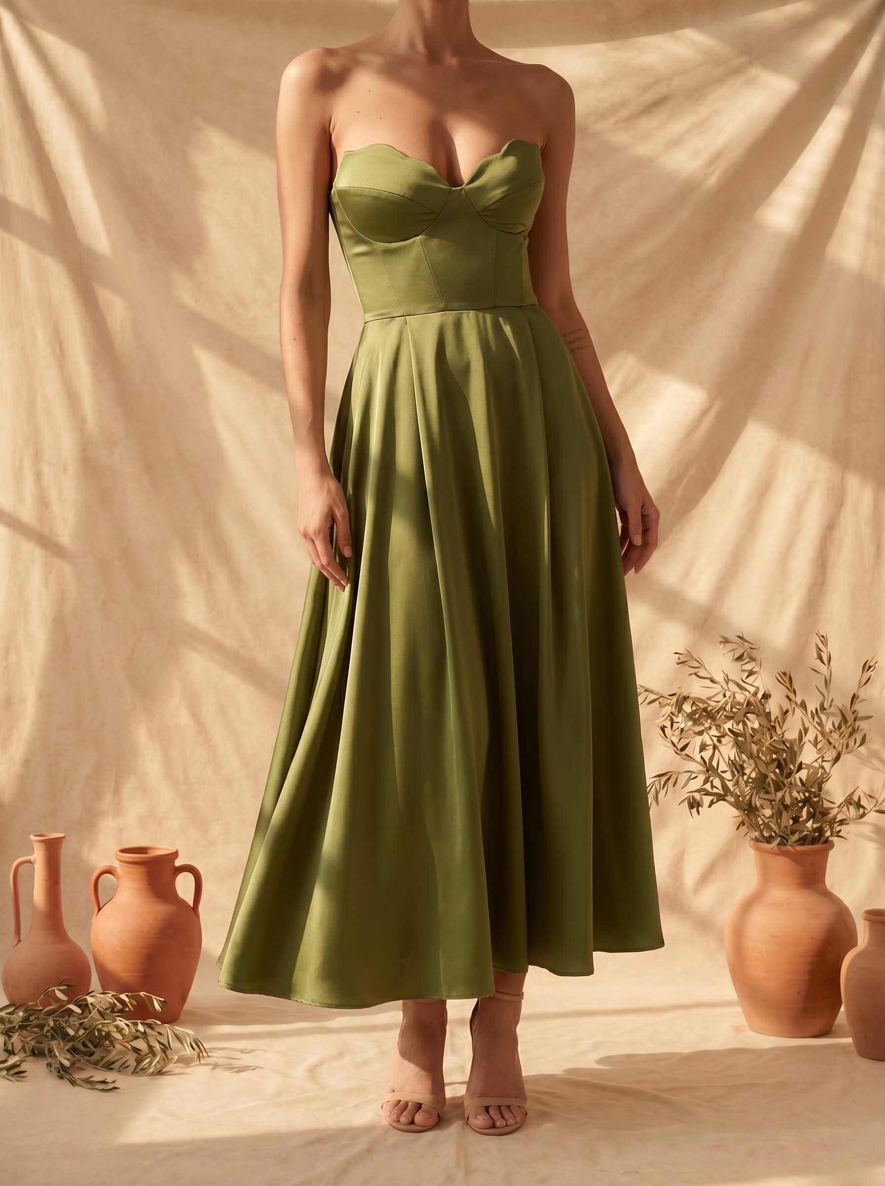 Sebastiana | Abito Midi Senza Spalline