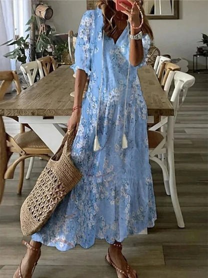 Giuliana | Abito Midi Fantasia Geometrica