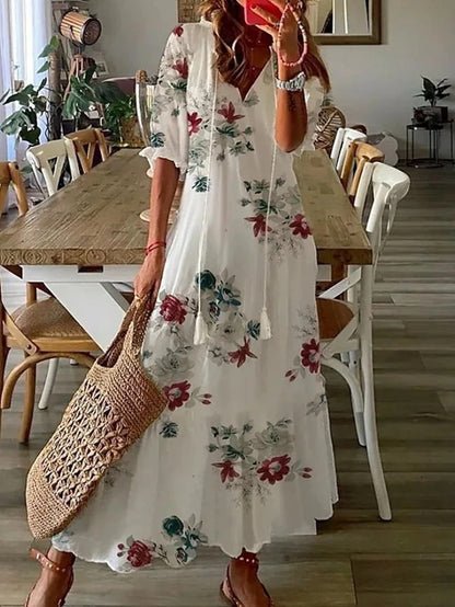 Giuliana | Abito Midi Fantasia Geometrica