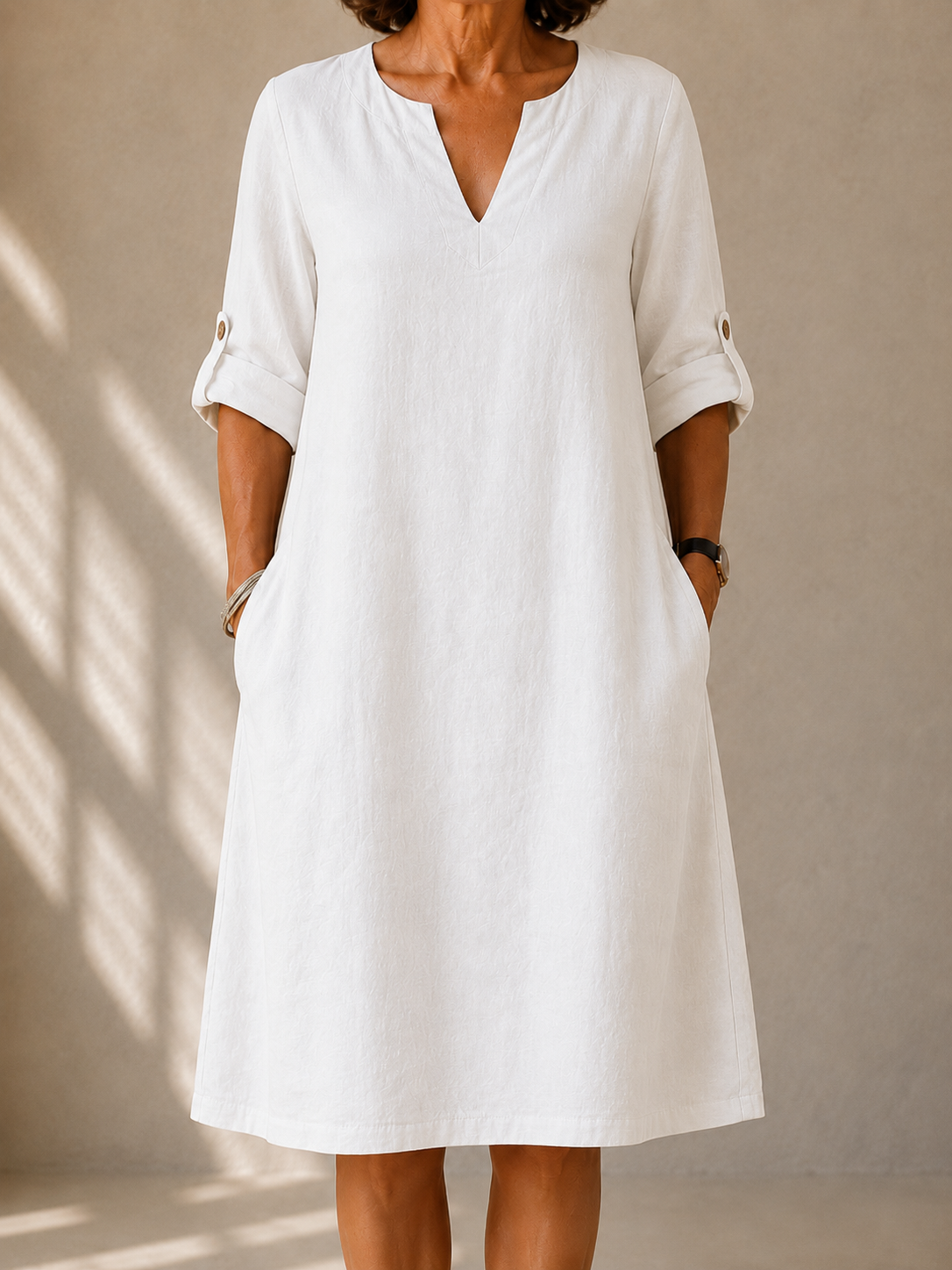 Rosanna | Abito Linea Morbida con Scollo a V