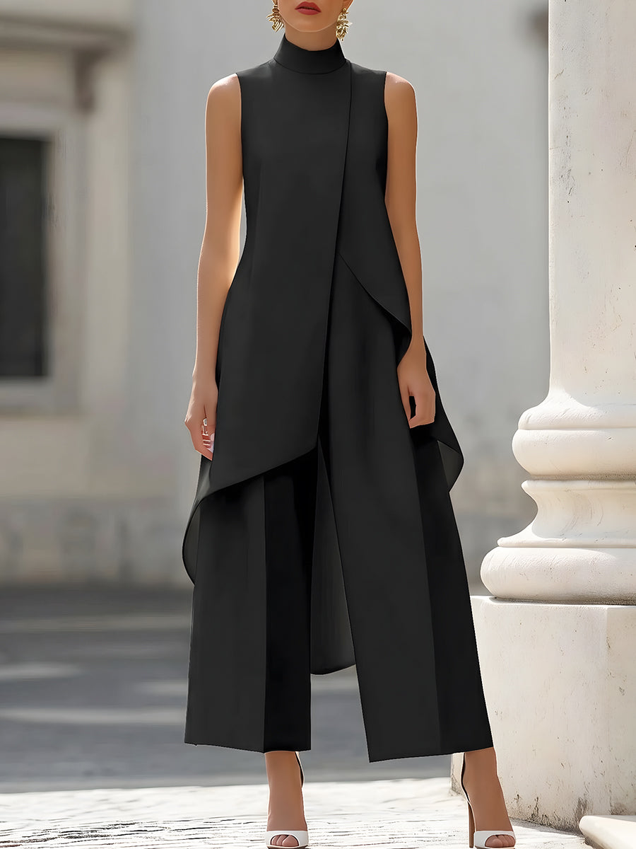 Mika | Tuta Elegante con Pannello Asimmetrico