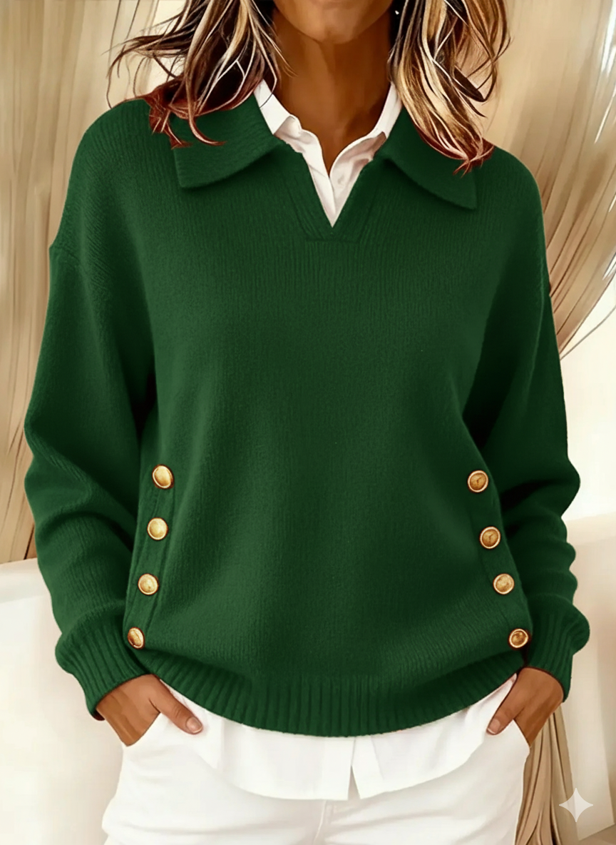 Carmina | Maglione con Collo Polo e Bottoni