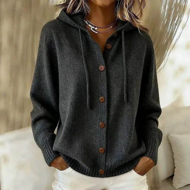 Rigel | Cardigan con Cappuccio e Bottoni