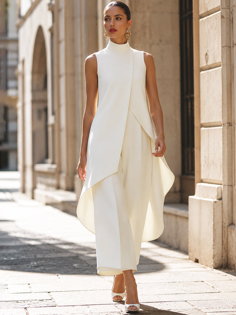 Mika | Tuta Elegante con Pannello Asimmetrico